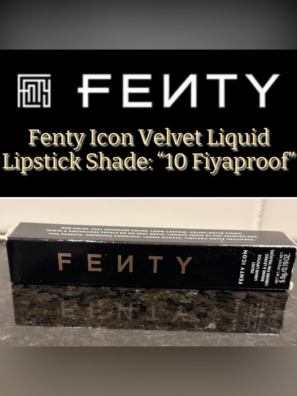 Fenty Beauty Fenty Icon Velvet Liquid Lipstick – 10 Fiyaproof - New in Box